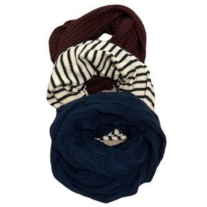 Bundle of 3 infinity knit scarves